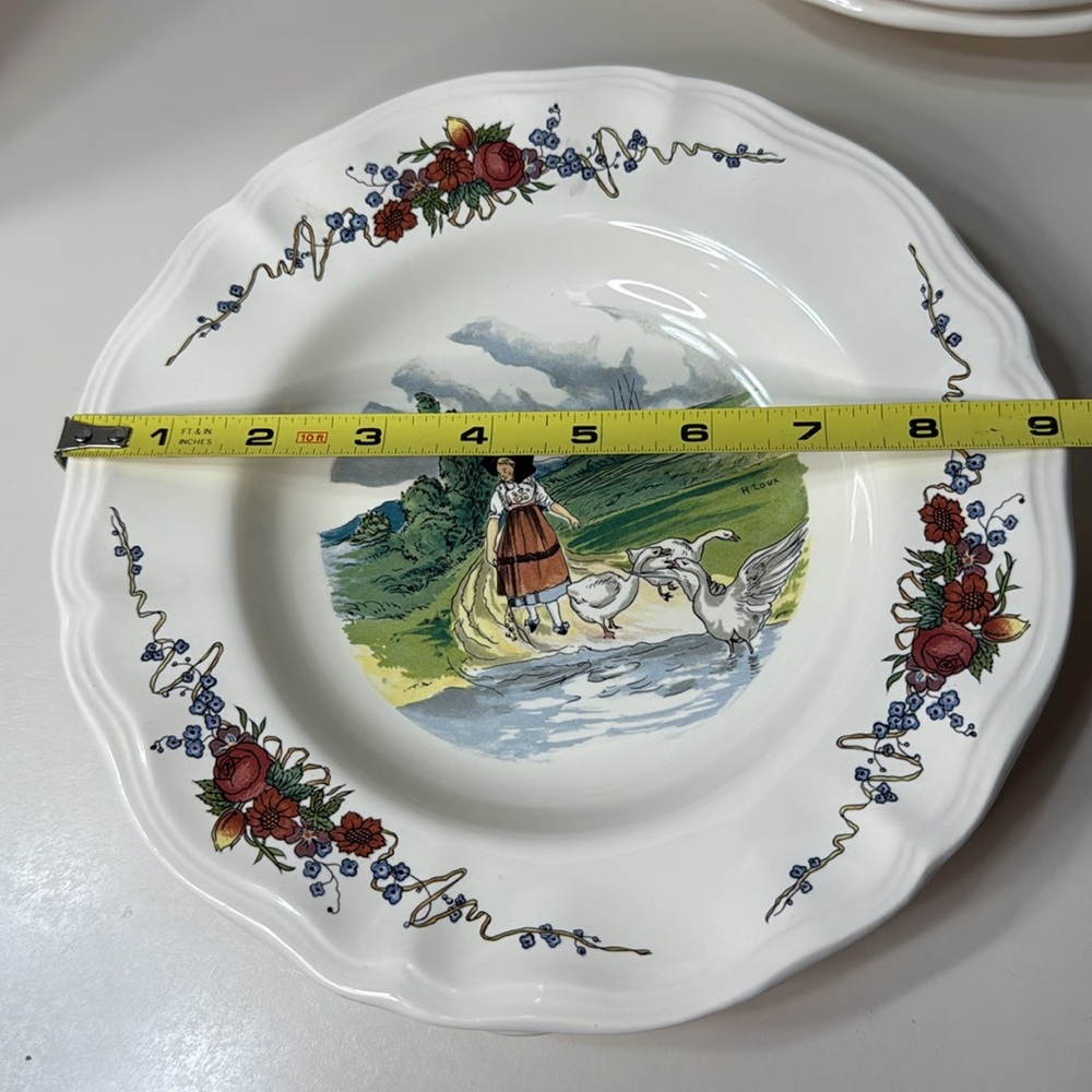 Sarreguemines Obernai Soup Salad 9”Bowls Set of 4 Vintage H Loux Made in France - Picture 10 of 10